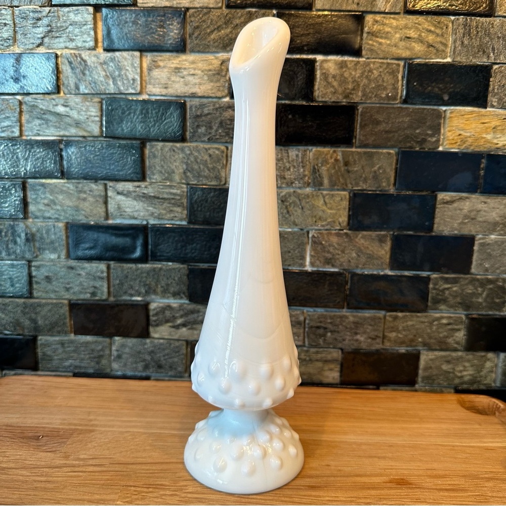 Fenton Swung Vase- Hobnail Milk Glass- Vintage- Excellent Condition